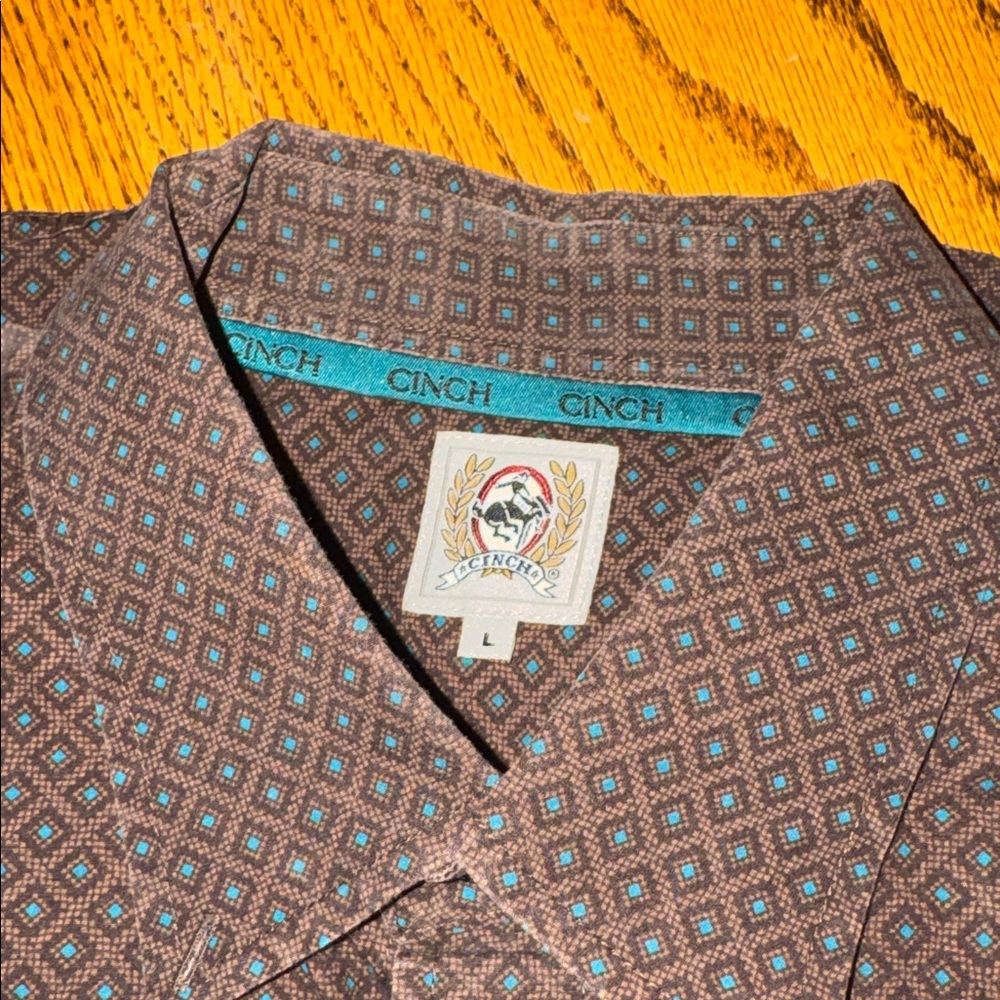 Cinch Men's Dark Brown Geometric Shirt - Picture 5 of 5